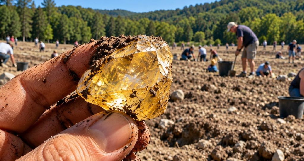ABD'deki Crater of Diamonds Parkında Ziyaretçiler Tarafından Çıkarılan Elmaslar Dikkat Çekiyor